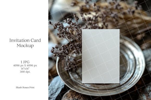 Boho 5x7 Invitation Card Mockup Wedding