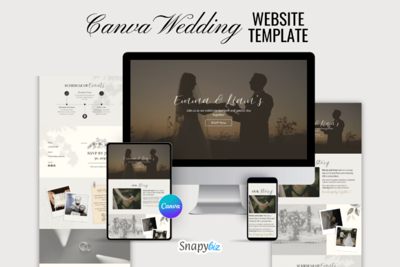 Canva Wedding Website: Editable Template for Modern Invitations