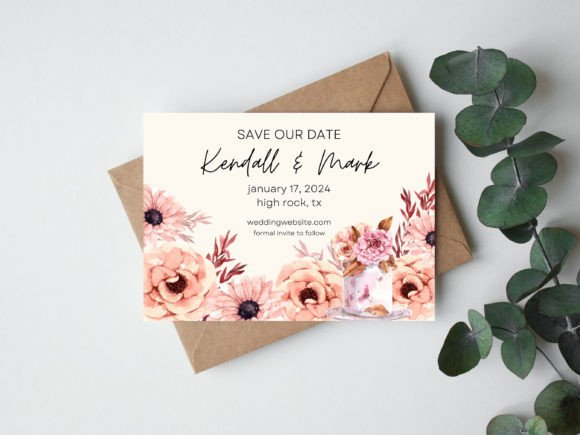 Elegant Wedding Save the Date Editable Template