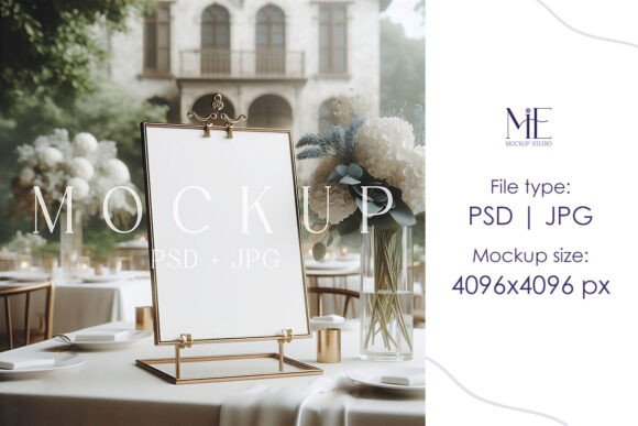 Elevate Your Designs with a Professional 5x7 Table Sign Mockup