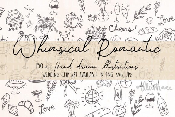 Elevate Your Designs with Whimsical Wedding Hand Drawn Icons