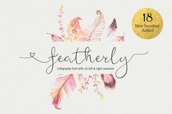 Featherly: A Beautiful Handmade Font for Swash Lovers