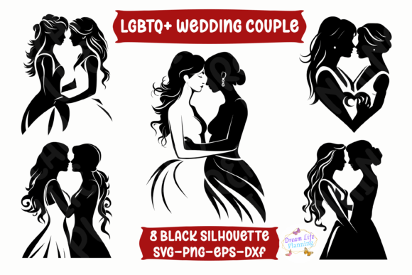 LGBTQ+ Female Wedding Couple SVG Set: Design for Inclusivity