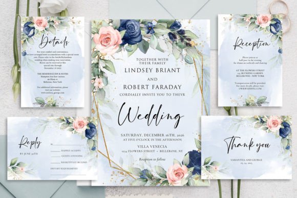 Navy & Blush Wedding Suite: Design & Impact
