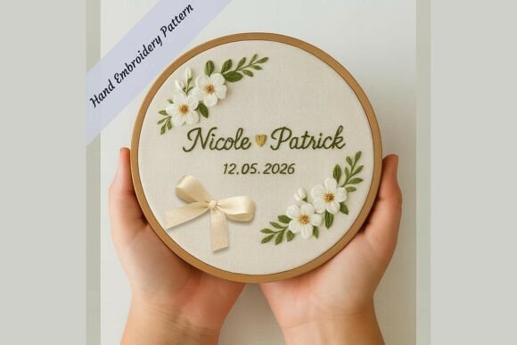 Wedding Floral Embroidery Pattern 11: A Modern Design Asset