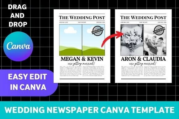 Wedding Newspaper Canva Template: A Design Asset for Modern Visual Storytelling